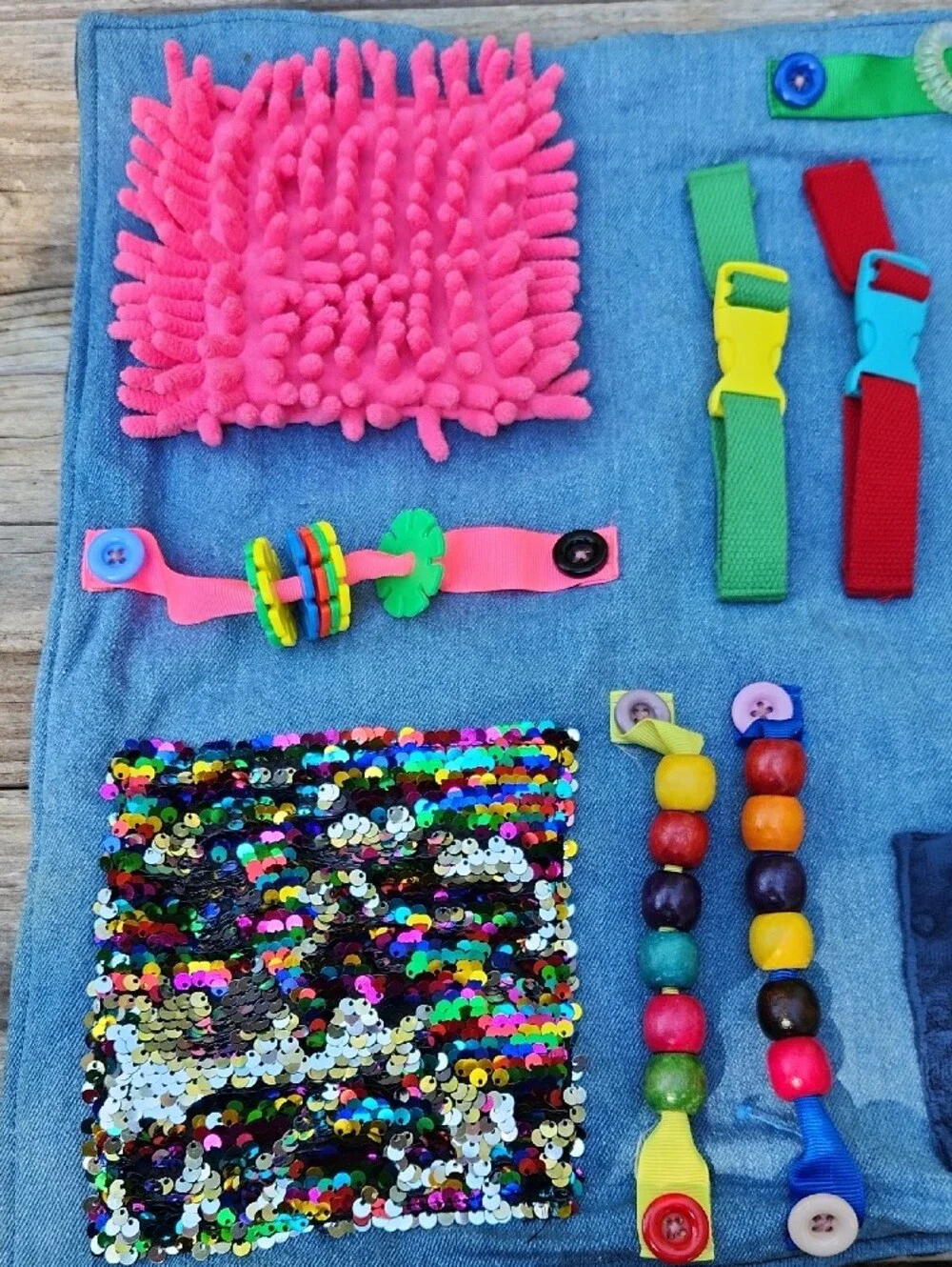 Kids Sensory Activity Mat - Pink, Blue & Multicolor